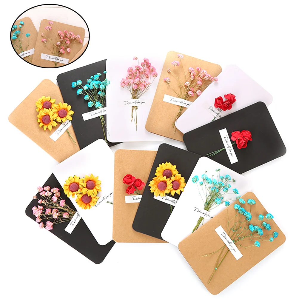 12pcs Dried Flower Gift Greeting Cards for Teachers' Day Valentine's Birthday (1pc Each Style) | Дом и сад