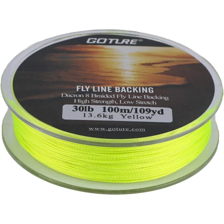 yellow Goture 100 м/109Yrd леска для ловли нахлыстом, 8 нитей, 20 фунтов/30 фунтов, лавсановая плетеная леска, оранжевый/желтый/белый/двойной цвет, низкая эластичность - Цвет: yellow