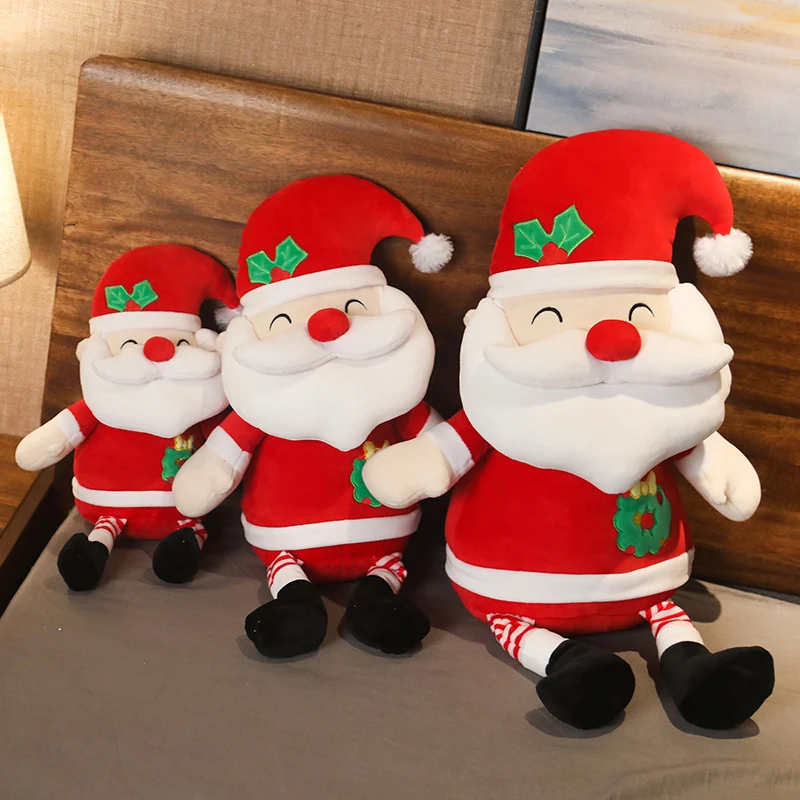 

35-65cm Merry Christmas Ornaments Christmas Gift Santa Claus Plush Toy Doll Hang Decorations For Home Enfeites De Natal Holiday