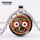 Винтажная цепочка SONGDA Lord Jagannath, колье ручной работы в этническом стиле, стеклянный купольный кулон, бижутерия Puri Rath Yatra, подарок