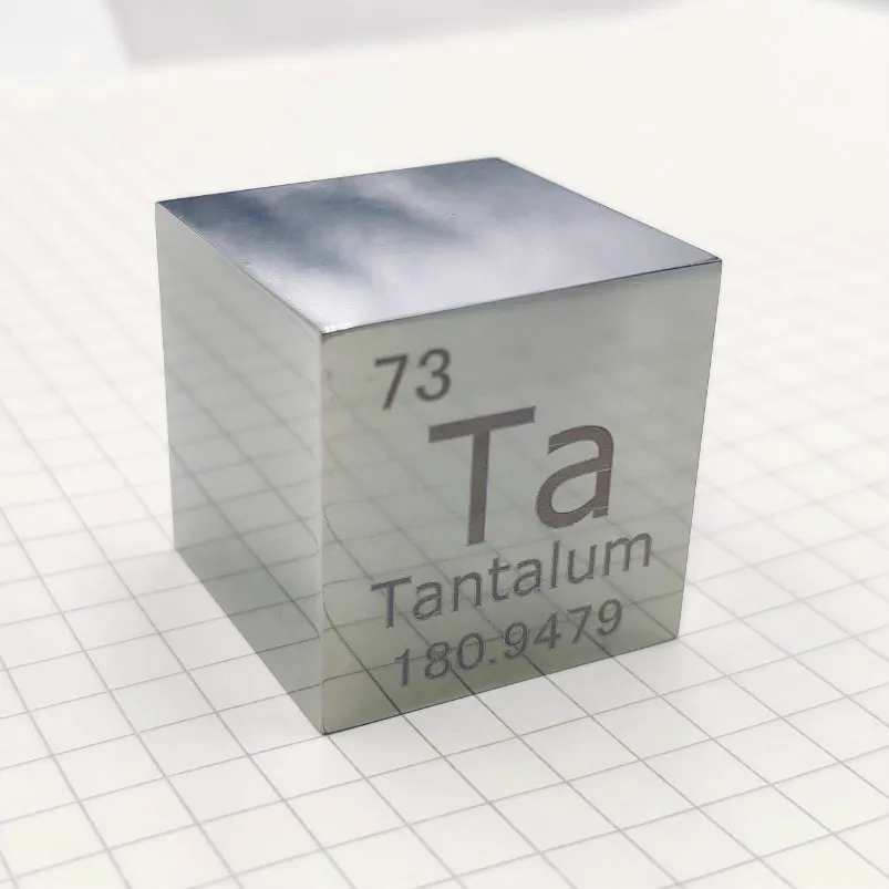 

Mirror polished Ta Tantalum Cube 1 inch Periodic Table Format High Purity 99.9%