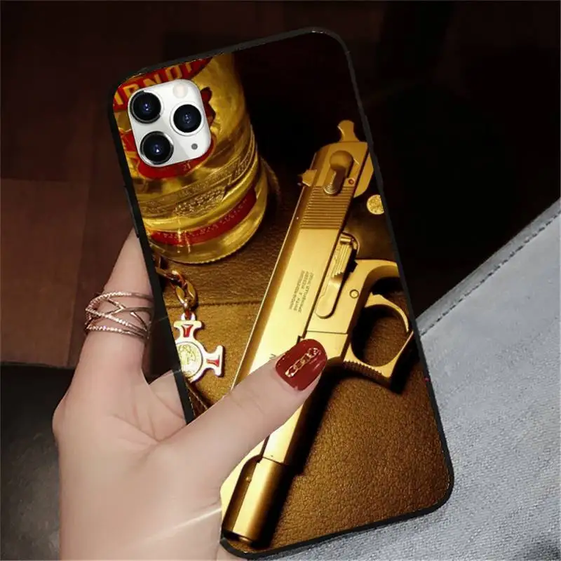 

24K Gold 1911 Guns Limited Edition Phone Case for iPhone 11 12 pro XS MAX 8 7 6 6S Plus X 5S SE 2020 XR luxury design cover