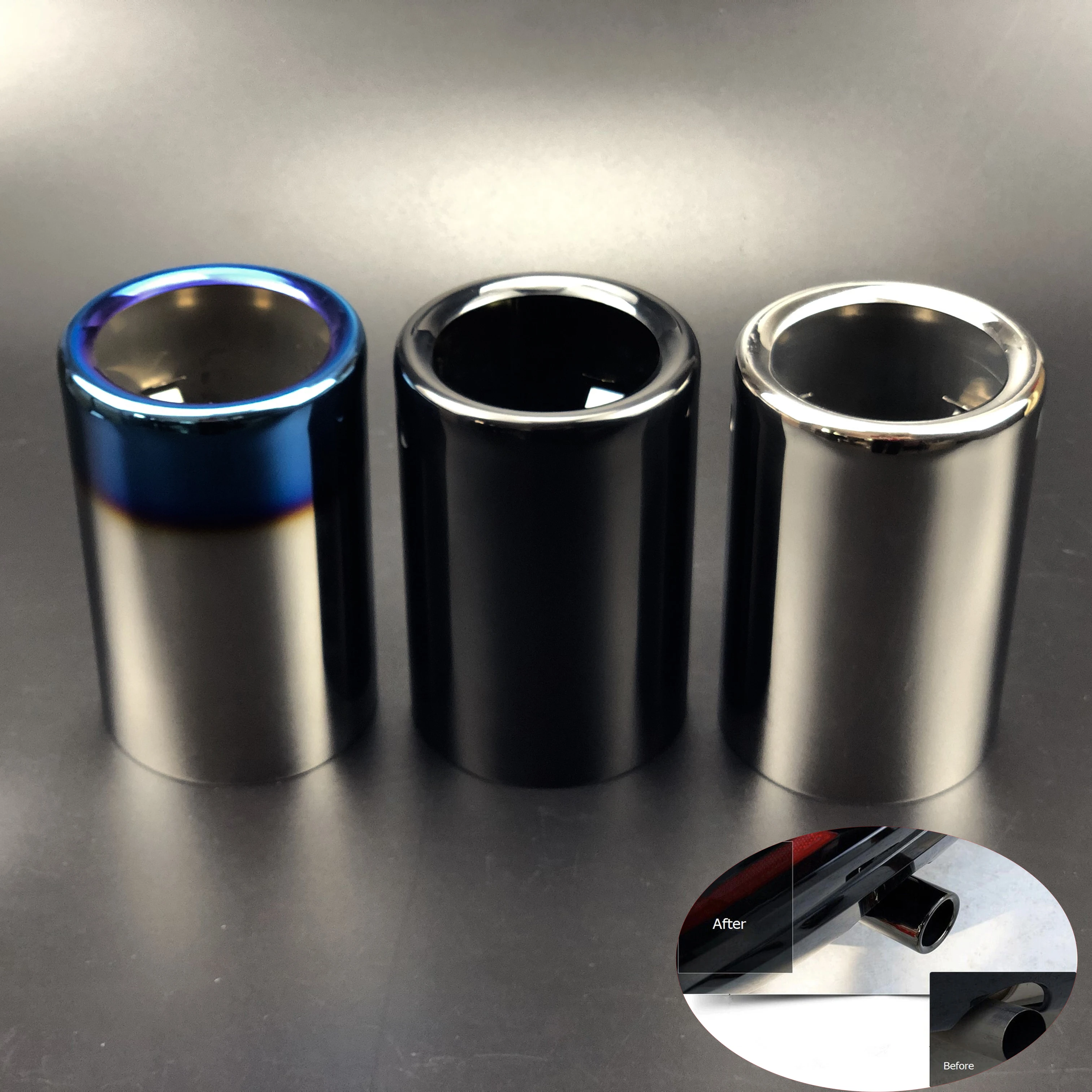 Автомобильный хромированный задний глушитель выхлопной трубы из нержавеющей