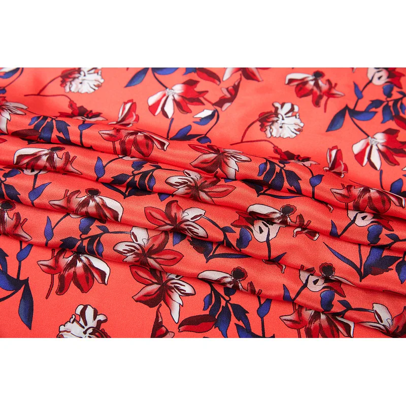 

140 * 100CM New 16 M / M 100 % Mulberry Silk Crepe -De-Chine Digital Printing Cloth Shirt Dress Fashion Silk Fabric