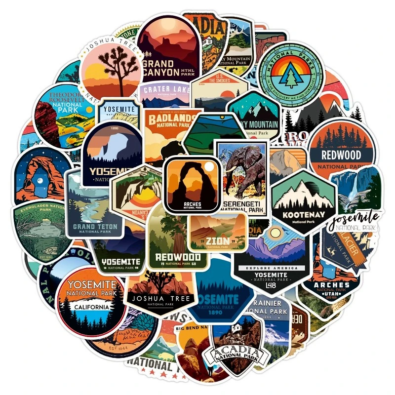 

50Pcs Natural Park Cartoon Stickers DIY Suitcase Skateboard Laptop Luggage Fridge Phone Graffiti Decal Sticker Decals Kids Toys