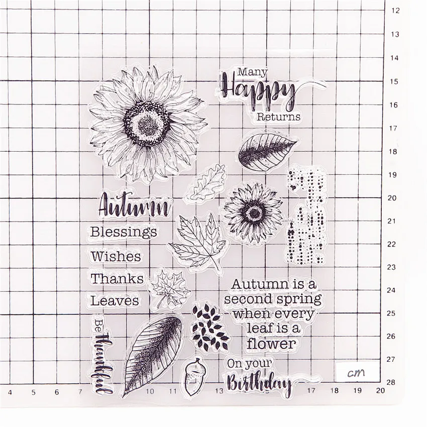Прозрачные штампы в виде подсолнуха 11*15 5 см/силиконовые уплотнения роликовый