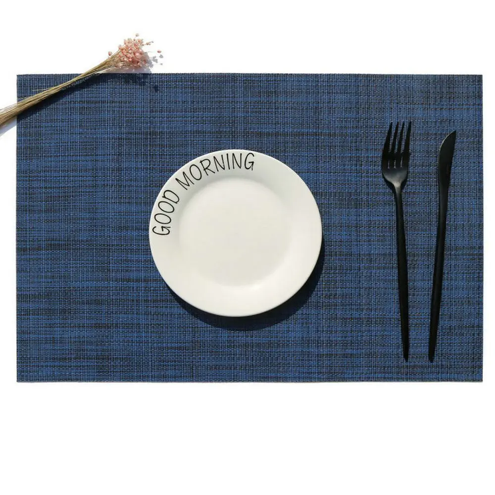

PVC Non-slip Placemats for Dining Table Mat Placemat Set in Kitchen Accessories Cup Coaster WinePad Washable Heat Insulation