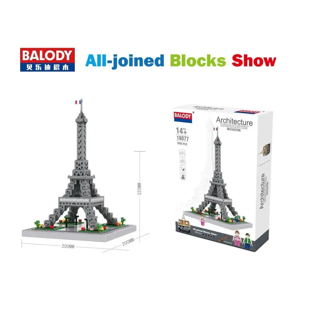 

Balody Plastic Mini Blocks World Architecture Eiffel Tower Model Building Bricks Brinquedos for Children Toys Xmas Gifts 16077