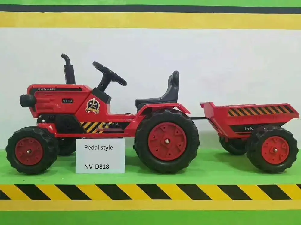 

Hello Beibi Children's Eelectric Dongfanghong Bicycle Can Take A Tractor With Music Four Wheel Engineering Vehicle