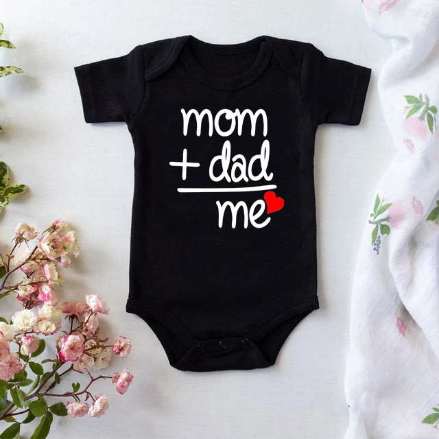 

2022 Toddler Newborn Jumpsuit Mom Dad Me Letter Print Baby Body Romper Onesie Short Sleeve Bodysuit Summer Cotton Infant Rompers