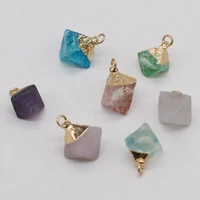 exquisite quartz pendant natural stone quadrangular pyramid charm for jewelry making diy necklace earring accessories 8 12mm