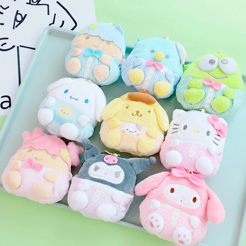 8 см мультфильм Sanrio My Melody Kuromi Kitty Cinnamoroll PC плюшевая собака аниме игрушка Кошелек