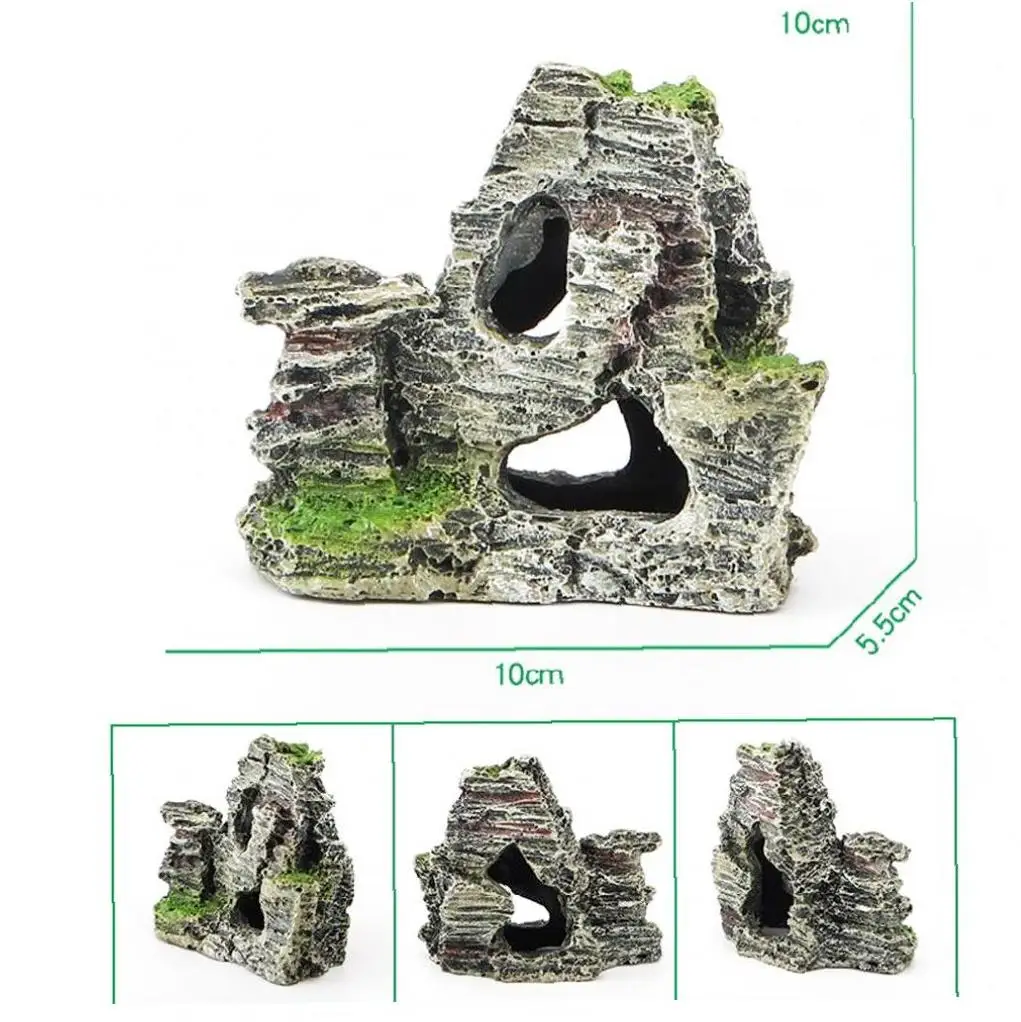 Аквариум скалы скрытие Рок Пещера Декор подводный пейзаж вид на гору орнамент