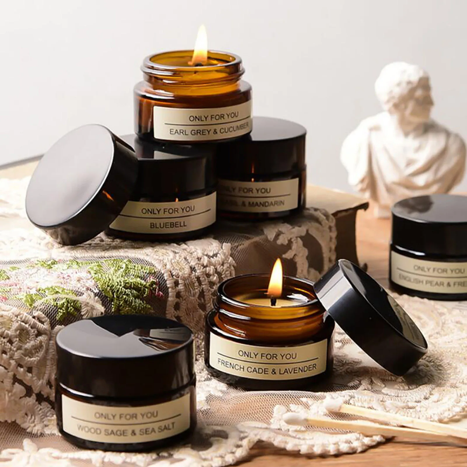 1 шт 7 видов стилей натуральное розовое масло ароматерапия дым Бесплатная лампы в форме свечи Стекло держатели для дня рождения свечи изготовление ароматизированных свечей Свадебный декор - Необычные свечи