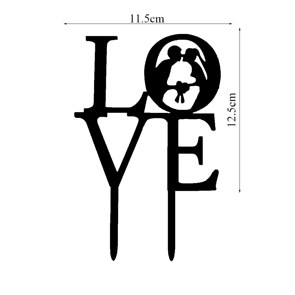 Cake Topper 45 Украшения на свадебный торт, фигурки из черного цвета в виде жениха и невесты Mr Mrs с кошечкой для маленьких собак торт топпера, свадебные Обручение вечерние украшения торта вечерние свадебные сувениры - Цвет: Cake Topper 45