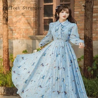 2021 autumn winter new arrival high quality turn down collar long sleeve long dress for woman female vestidos