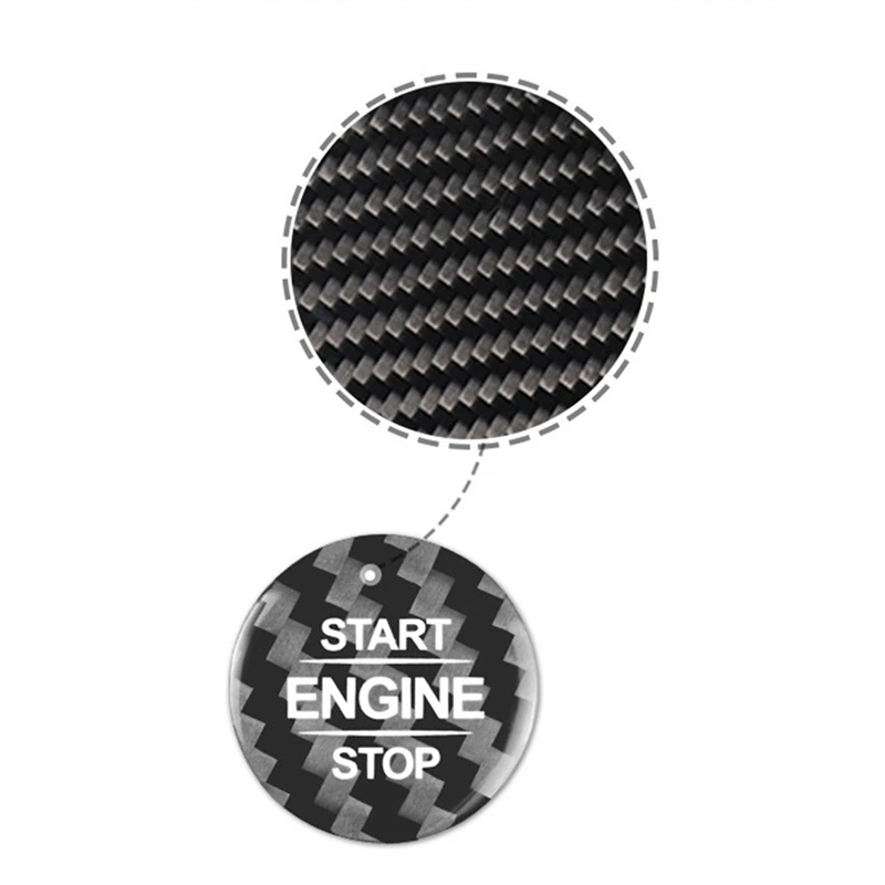 

1 Pcs Car Central Air Conditioning Mode Button Trim Cover & 2 Pcs Carbon Fiber Engine Start Button Sticker