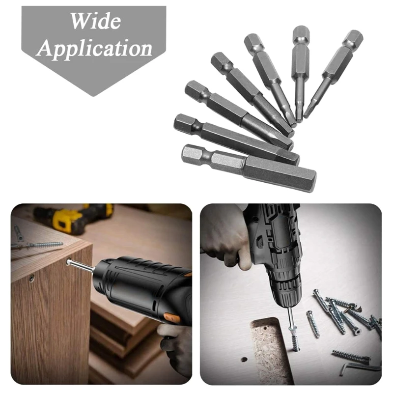 

8Pcs Lengthen Hexagonal Bit Combination Alloy Steel Hex Cross, Magnetic Adsorption Screwdriver Bit Set