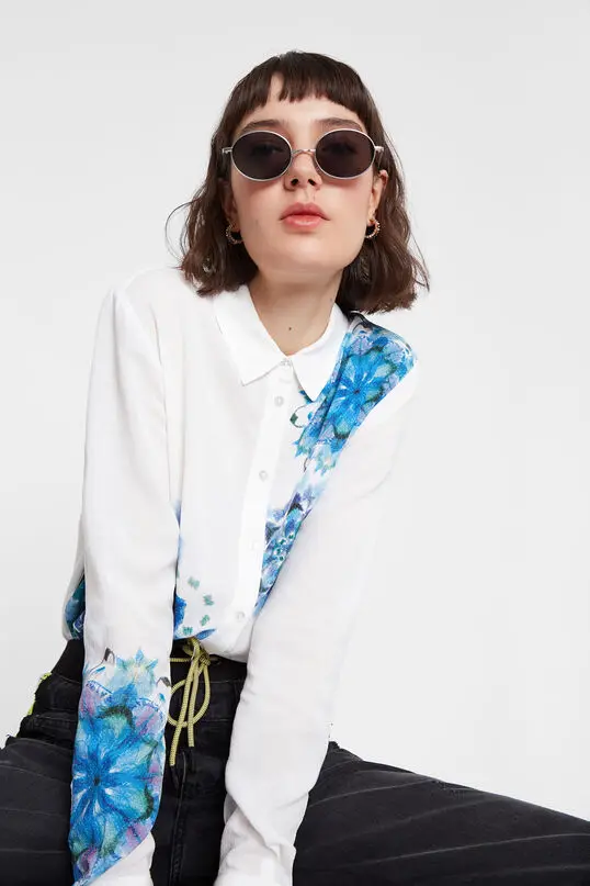 2020 г. испанская Модная брендовая рубашка с вышивкой в форме сердца |