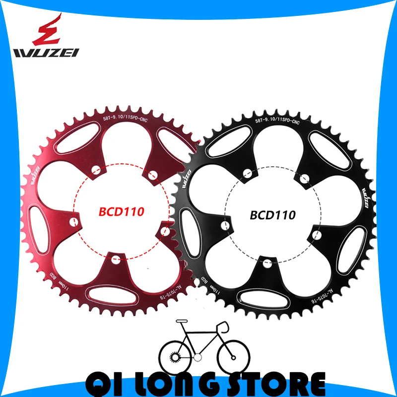 

WUZEI 110 BCD Road Bicycle Sprocket 50T 52T 54T 56T 58T 60T crank Chainwheel Crankset Tooth plate Ultralight Bicycle Parts