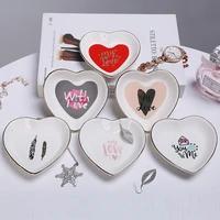 multifunctional heart shaped ceramic plates sauce plate snack plale home decor fruit plate soap dish holder jewelry storage tray