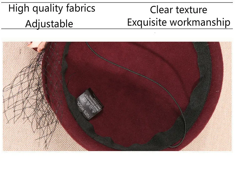 Женская шерстяная сетчатая шляпа с фатурой свадебная цветами свадебные подарки