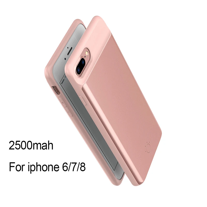 Горячая Распродажа, чехол для аккумулятора 2500 мАч~ 7000 мАч для iPhone 6, 6s, 7, 7 s, 8, 8s X, чехол для внешнего зарядного устройства для iPhone - Цвет: Розовый