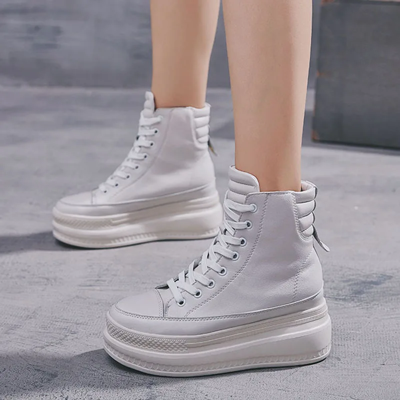 Брендовая женская парусиновая обувь на шнуровке с высоким берцем повседневная