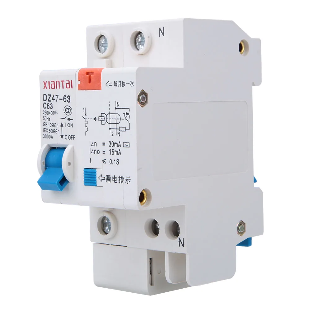 DZ47LE 1P + N 230 V 400 50HZ 60A 4KA C тип выключатель остаточного тока|Автоматические
