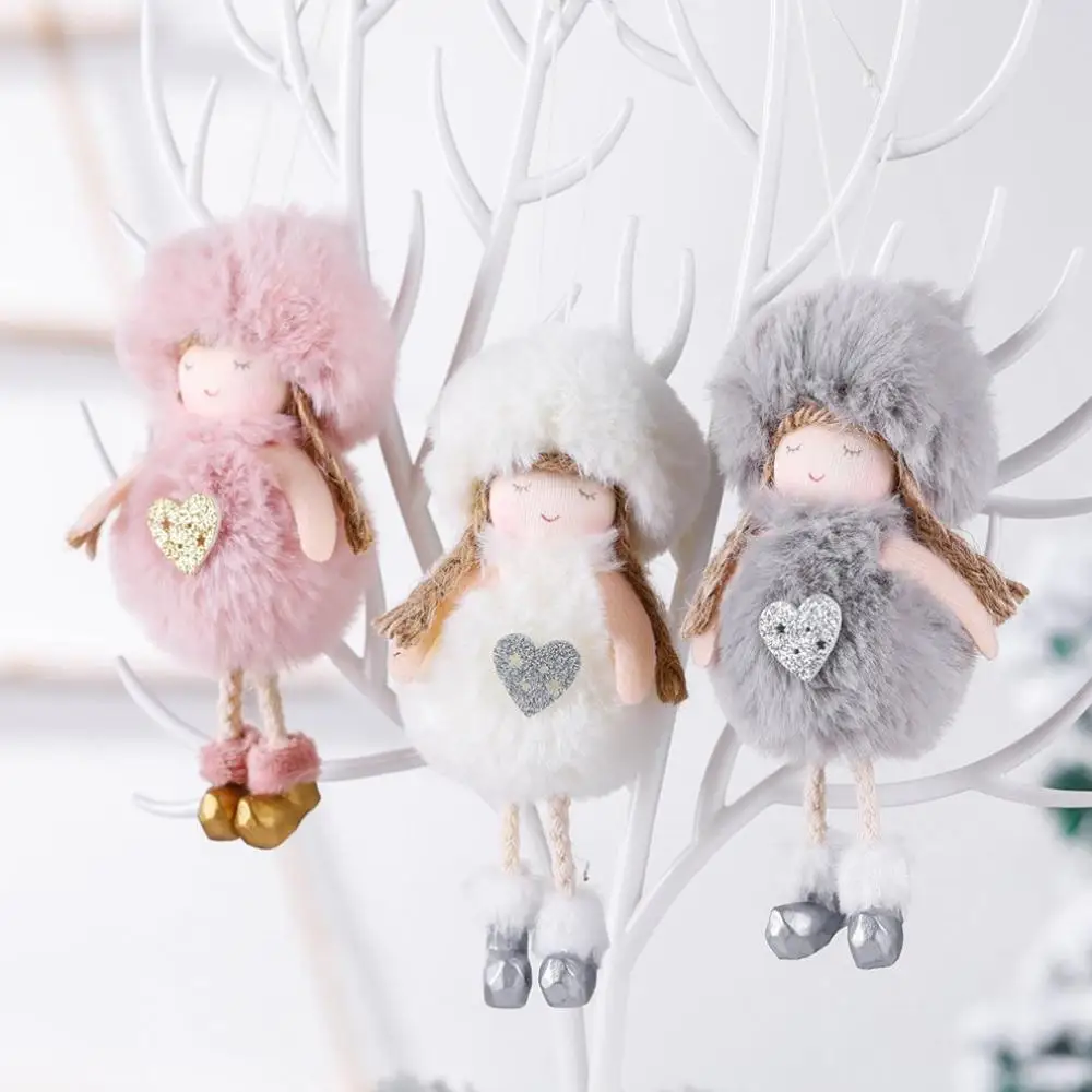 1 шт. Рождественская плюшевая Снежинка Сердце приседание Ангел девушка Лыжная