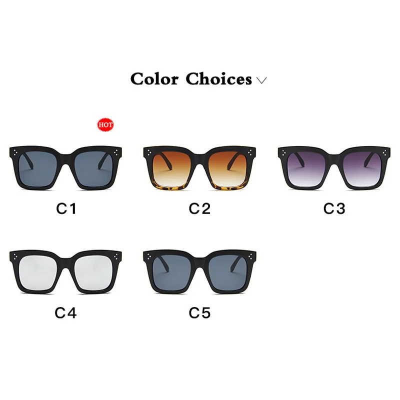 

2021 Square Sunglasses Women Big Size Eyewear Lunette Femme Luxury Brand Sunglasses Women Vintage Rivet Sun Glasse UV400