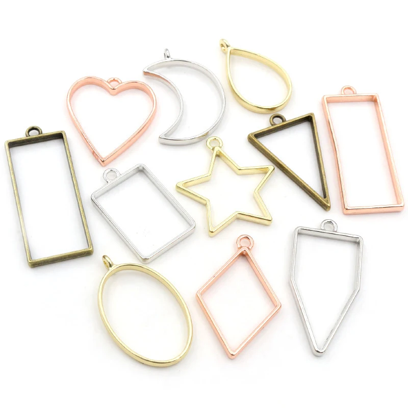 Бронзовая форма KC с золотым родием геометрическая полая металлическая рамка