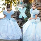 Модные детские платья принцессы для девочек карнавальвечерние Косплей Костюм для детей Халат Эльза белые детские платья для девочек Disfraz