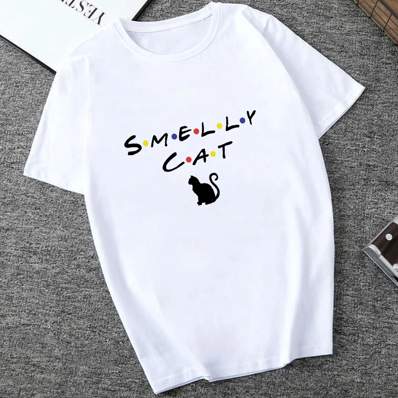 

Friends Tv Show Tee Shirt Smelly Cat Women's T-Shirt Girls Accessories Merchandising Summer Short Sleeve European Female Top