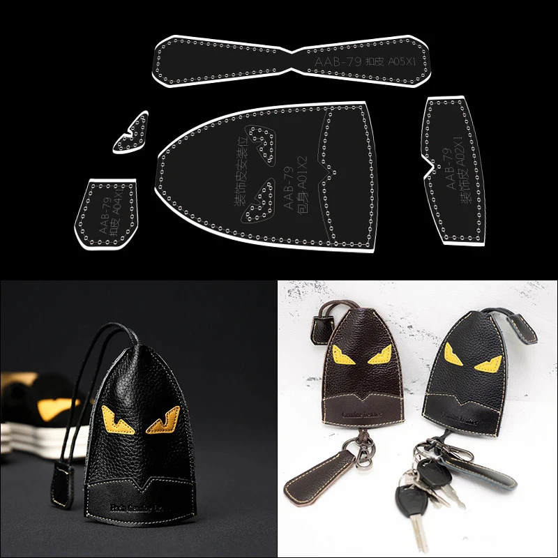 5 шт. DIY акриловый трафарет ключ чехол кожа ремесленный шаблон Монстр кожевенный