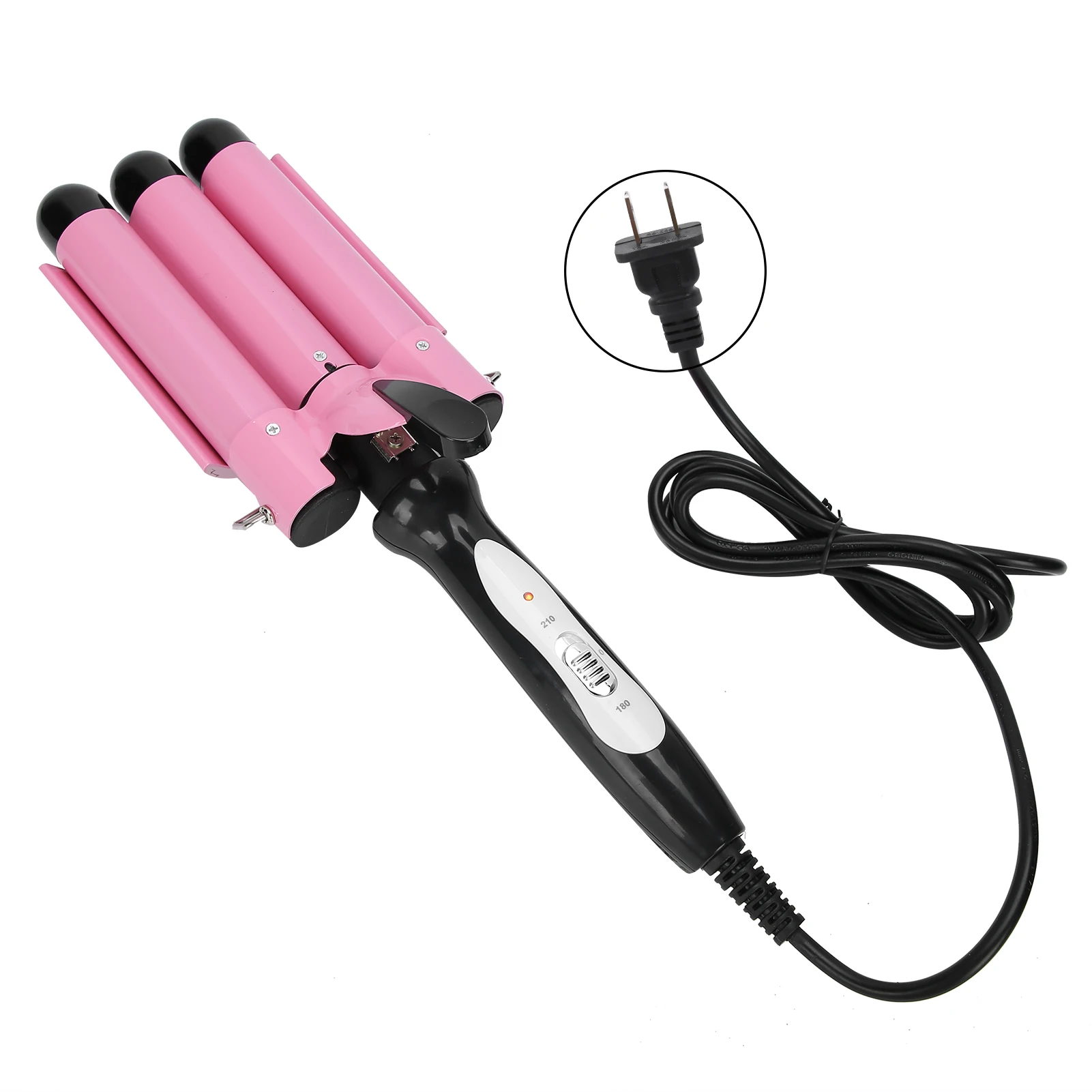 

Hair Curling Iron 3 Barrel 28mm Easy Operate Electric Hair Waver Not Scald Skin Wet Dry Curling Iron Hair Styling Tools US Plug