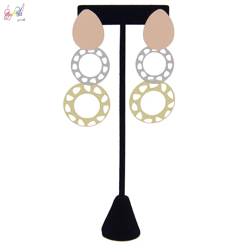 

Yulaili 2019 New Korean Heart Statement Drop Earrings for Women Fashion Vintage Geometric Metal Dangle Hanging Earring Jewelry