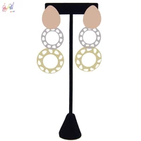 yulaili 2019 new korean heart statement drop earrings for women fashion vintage geometric metal dangle hanging earring jewelry