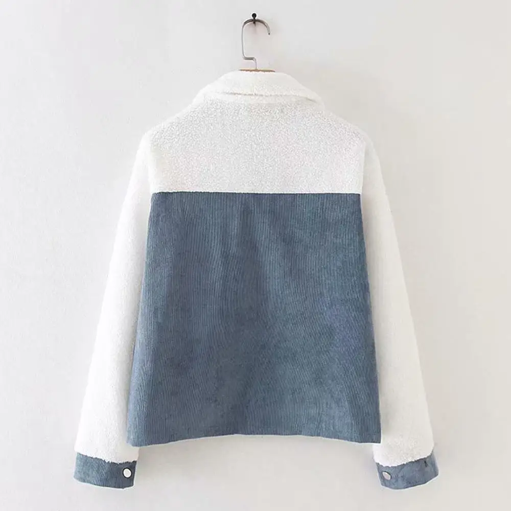 Вельветовые пальто из шкуры ягненка куртки с длинными рукавами и классическим