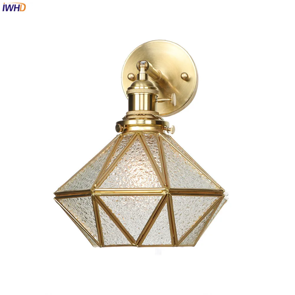 IWHD японская Алмазная стеклянная настенная лампа для домашнего выключателя