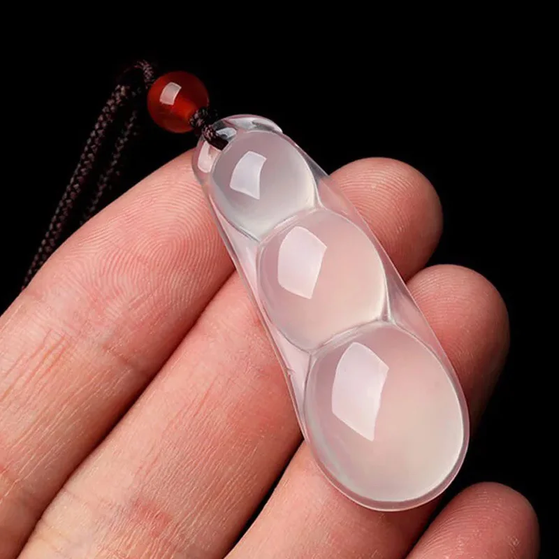 

Очаровательная Женская веревочная цепочка ожерелье бобы Форма натуральный белый нефрит драгоценный камень подвески из циркония, роскошны...