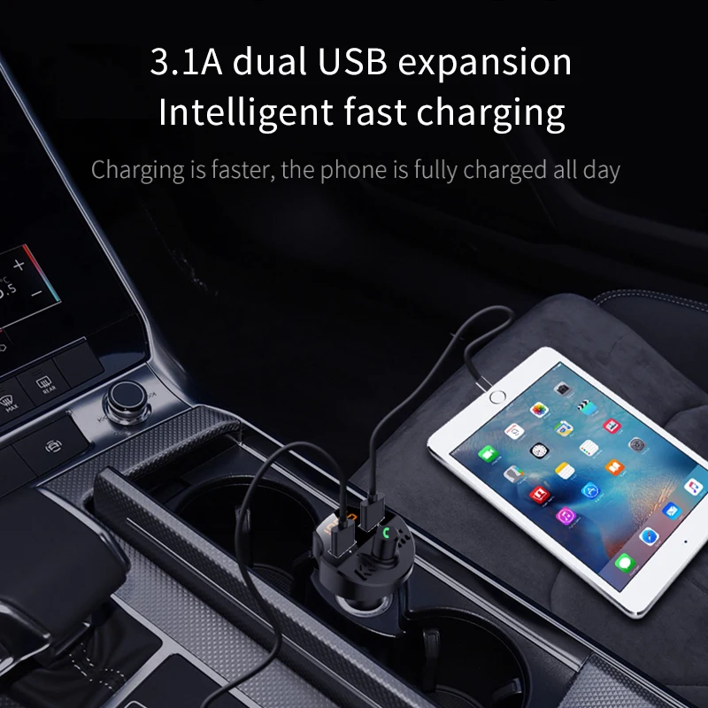 Fm-передатчик Bluetooth 5 0 Автомобильный MP3-плеер адаптер батарея напряжение снижение