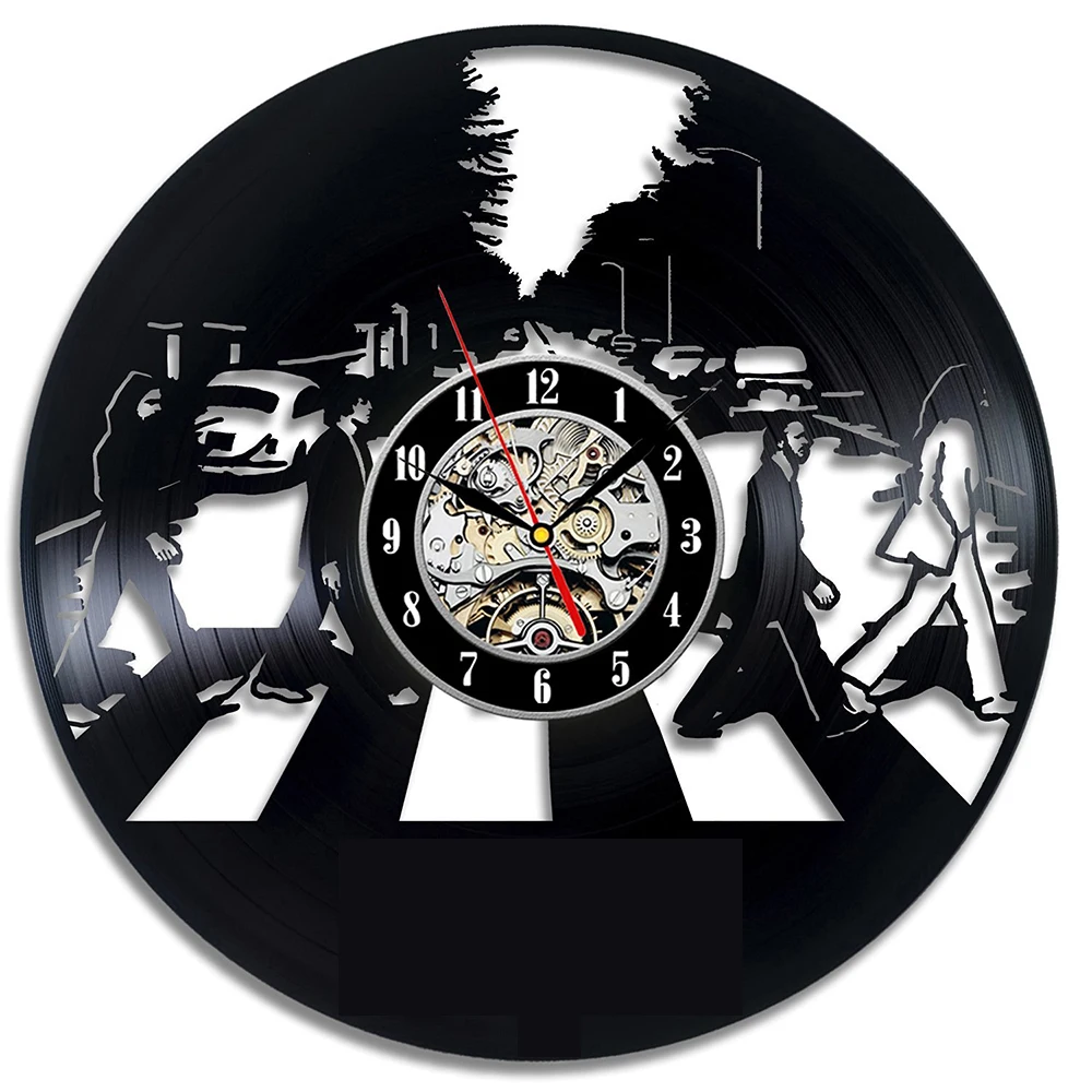 

Vinyl Record Wall Clock Vintage LED Vinyl Clock Kitten Art Silent Creative Simple Modern Design Decor Clock 3D Watche Clock Wall