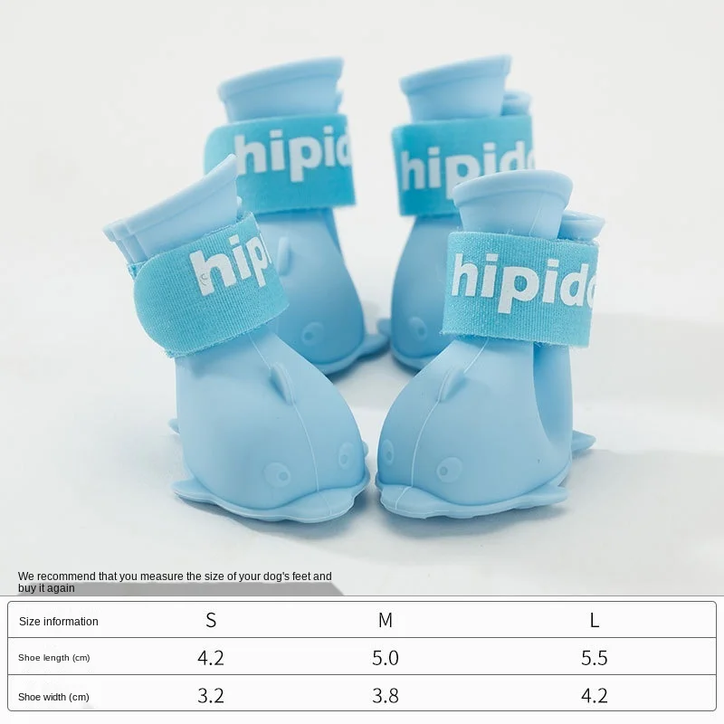 

Dog rain boots, jelly rain boots, a set of 4 waterproof foot covers, pet shoes, rainy supplies puppy shoes dog rain boots
