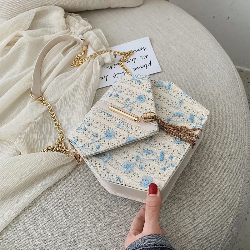 

2021 New Woman Shoulder Bag High Quality Texture Chain PU Diagonal Bag Fashion Luxury Handbag Female Cosmetic Bag Shopping Bag