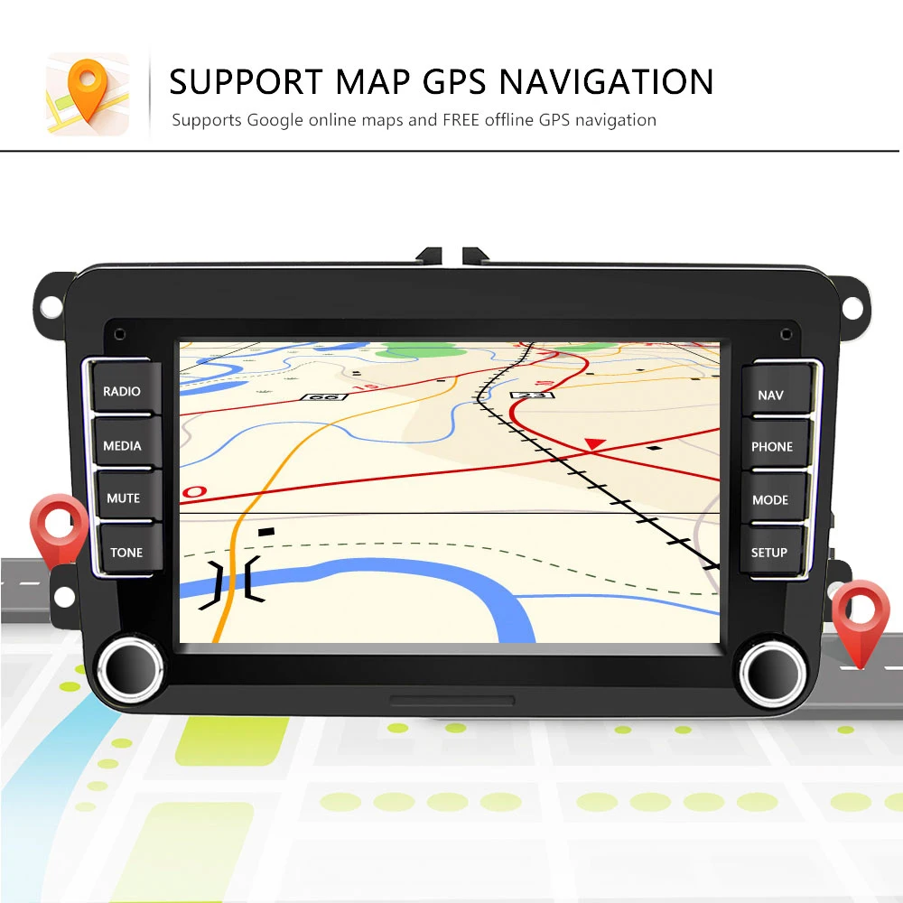 AMPrime 2 Din 7&quot Android Car Multimedia Video player For VW/Volkswagen/Passat/POLO/GOLF/Skoda/Seat Navigation 32G Radios | Автомобили