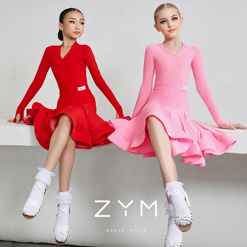 

New Latin Dance Competition Dress For Girls Latin Dance Performance Costumes Chacha Samba Latin Dance Practice Clothes DQS7922
