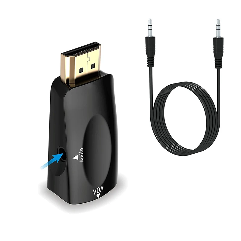 Felkin HDMI-compatible to VGA Adapter with Audio Cable HDMI Male Female 1080P Video Converter for HDTV Laptop Projector | Электроника