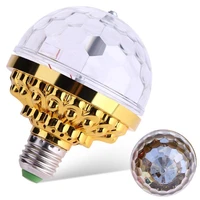 led crystal stage light rgb bulb 6w colorful magical crystal ball projector disco party ktv home effect bulb auto rotating lamp