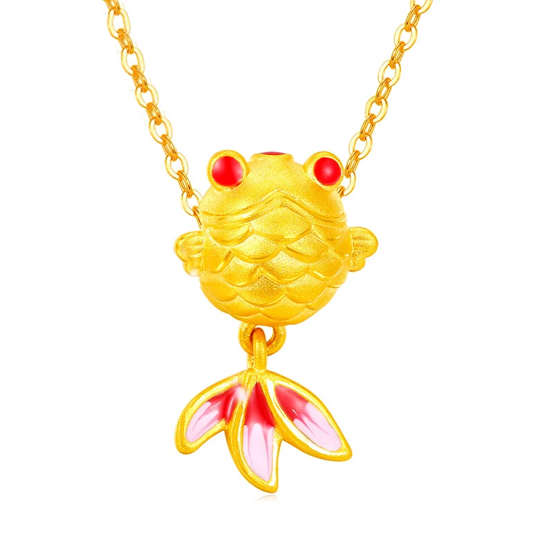 Элегантное ожерелье с рыбкой для женщин золотого цвета свадебное массивное